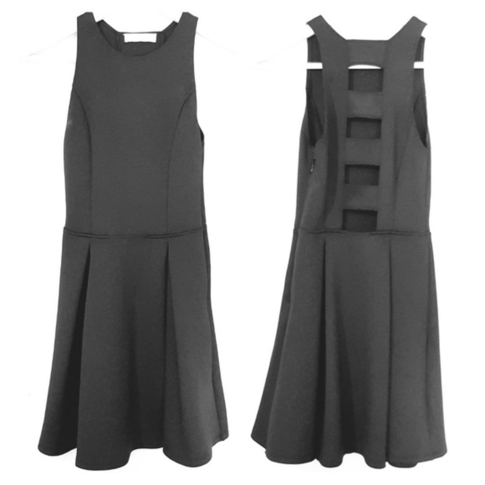 A&F // Black Ladder Back Fit & Flare Mini Dress - Picture 1 of 8